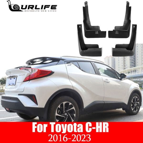 קיט 4 מגיני בוץ איכותיים טויוטה CHR. מתאים לדגם C-HR CHR 2015-2022  התקנה פשוטה.