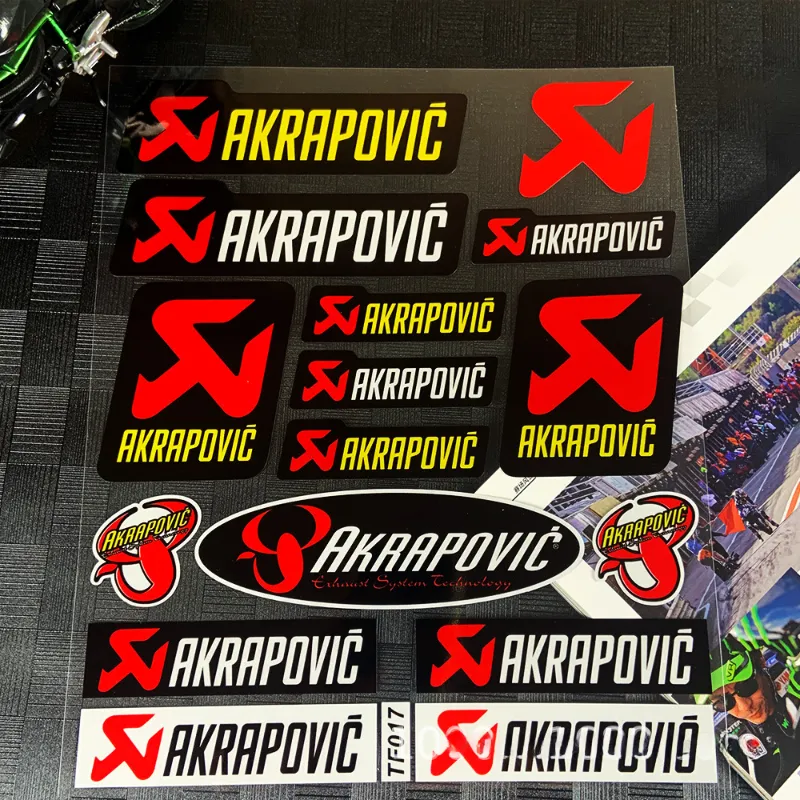 סט מדבקות אקרפוביץ  לאופנוע ובכלל. Akrapovic Logo