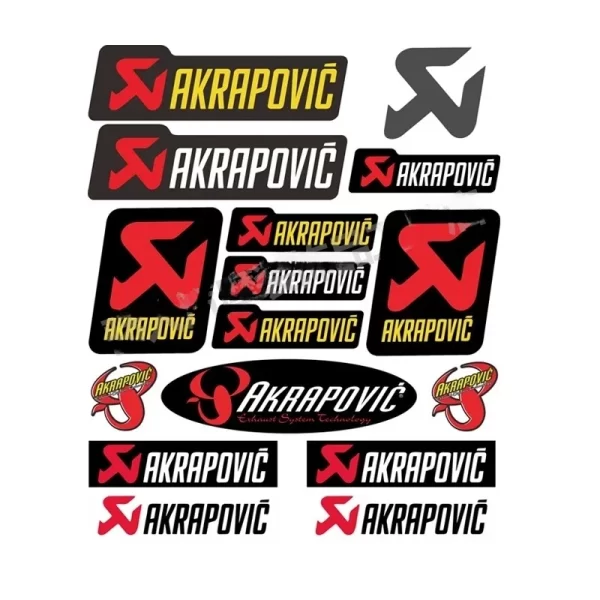 סט מדבקות אקרפוביץ  לאופנוע ובכלל. Akrapovic Logo