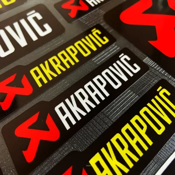 סט מדבקות אקרפוביץ  לאופנוע ובכלל. Akrapovic Logo