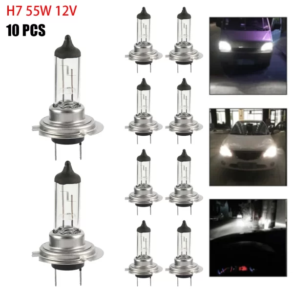 נורות הלוגן ראשיות לרכב. 10 יחידות. 10PCS H7 55W 12V